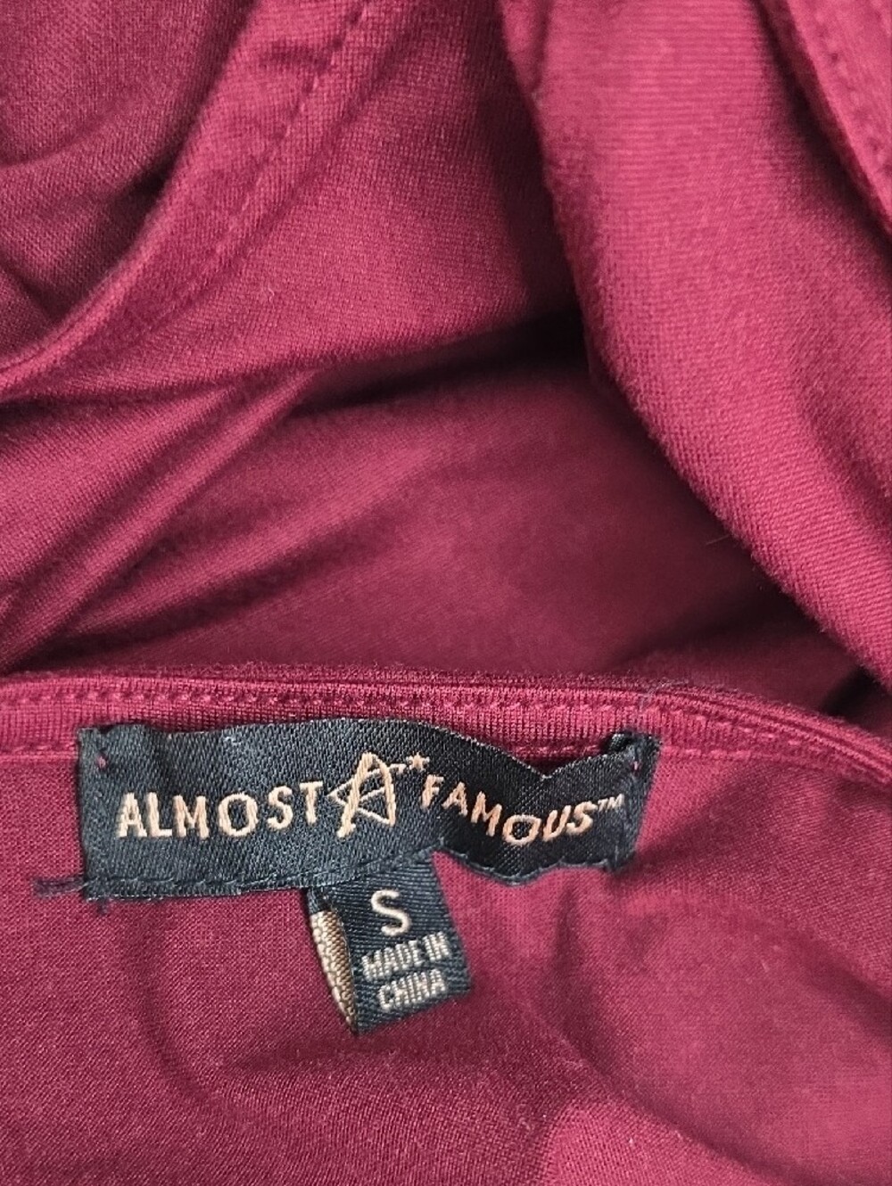 Almost Famous Raspberry Wrap-Front Long Sleeve Top - Picture 3 of 3